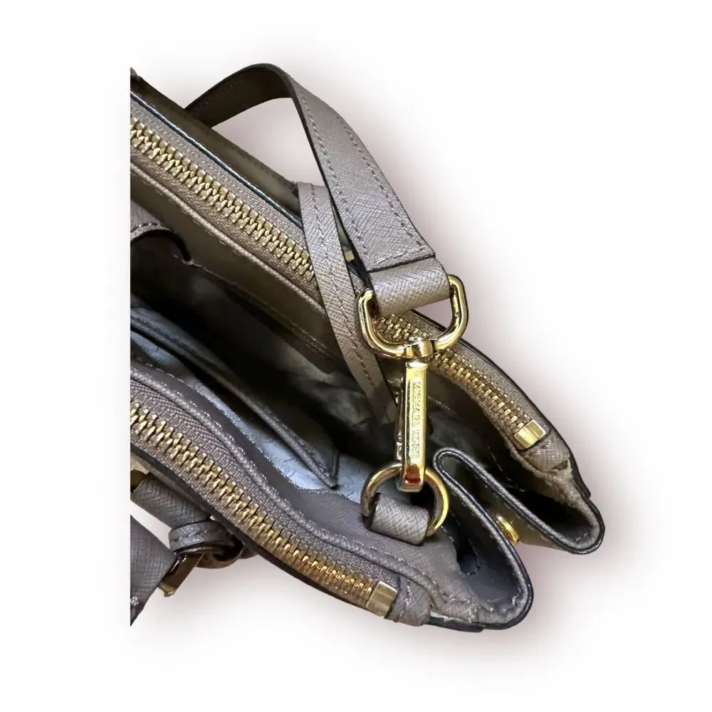 Michael Kors Sutton Saffiano Nude‎ Taupe Satchel Bag - Picture 5 of 10